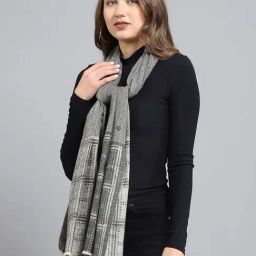 Monte Carlo Grey Printed Regular Fit Stole image 3