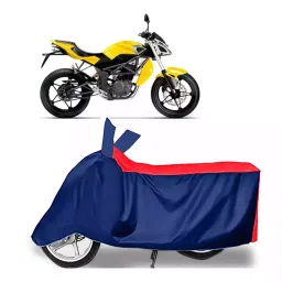 Auto Pearl Two Wheeler Cover with Bag for Mahindra Mojo, Red & Blue-image-47
