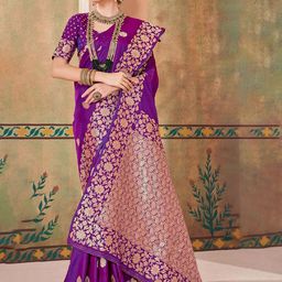SWORNOF Ethnic Motifs Zari Kanjeevaram Saree-image-37