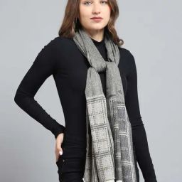 Monte Carlo Grey Printed Regular Fit Stole image 4