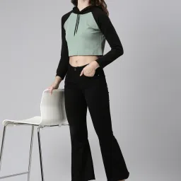 showoffff SHOWOFF Green & Black Color-Block Sweatshirt image 4
