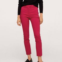 MANGO Women Red Solid Trousers-image-43