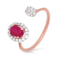 Malabar Gold and Diamonds 18k Rose Gold Diamond Cocktail Ring for Women-image-100