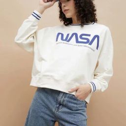 Ginger By Lifestyle White Cotton Regular Fit Printed Sweatshirt-image-28