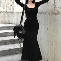 HERE&NOW Women Solid Maxi Dress Detail Cut-Outs-picture-45