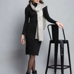 Monte Carlo Grey Printed Regular Fit Stole image 5
