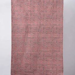 Wireframe Pure Cotton Salmon Pink Printed Rug - 4Ft X 6Ft-46
