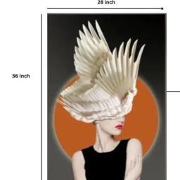 Smokey Cocktail Black Canvas Cigar Girl Modern Wall Painting-image-85