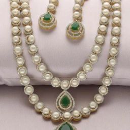 Sri Jagdamba Pearls White Queenmare Elegance Pearl Necklace & Earring Set-image-29