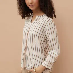 Fame Forever By Lifestyle Beige Regular Fit Striped Top-picture-45