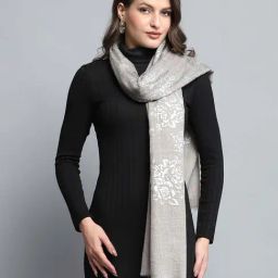 Monte Carlo Grey Printed Regular Fit Stole image 2