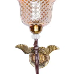 FOS LIGHTING Vintage Pegasus Wall Sconce With Crystal Accents And Cut Glass Shade-image-6
