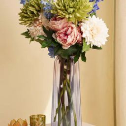 Pure Home and Living Pink & Purple Glass Ribbed Vase-image-77