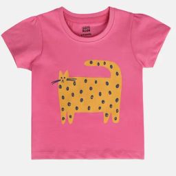 Miniklub Pink Knit Regular Printed Top-image-83