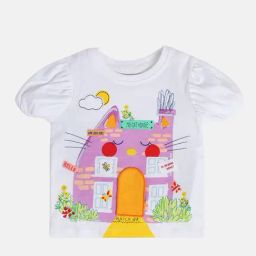 Miniklub White Knit Regular Printed Top-image-78