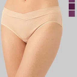 Inner Sense Plus Size Pack Of 4 Organic Cotton V Band Panties-picture-37