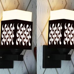 Gojeeva Black Wood Square Shaped Wall Lamp-picture-17