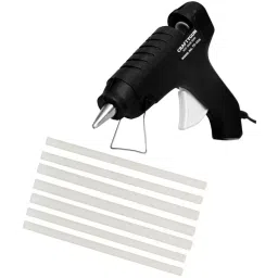 CRAFTYGUN 40 W Trigger Feed Hot Glue Gun Black with 7 Stick, FD-40 W-9