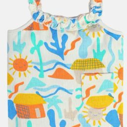 Miniklub White Knit Regular Printed Top-image-79
