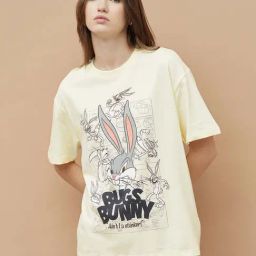 Ginger By Lifestyle Light Yellow Cotton Regular Fit Printed T-Shirt-picture-38