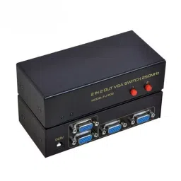 Techut VGA Switch 2 Input 2 Output 1920x1440 Pixels DC 9 V 250 MHz, Black image 2
