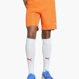 Puma Orange Regular fit Team GOAL Football Shorts-image-57