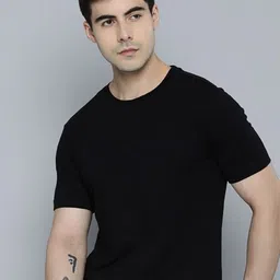 R.Code by The Roadster Life Co. Men Round Neck Solid Short Sleeve Regular Fit Tshirt-image-56