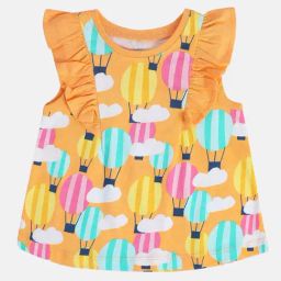 Miniklub Orange Knit Regular Printed Top-image-12