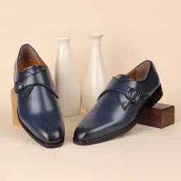 Louis Stitch Men's Federal Blue Monk Shoes-picture-29
