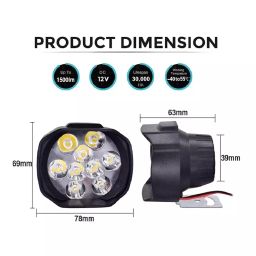 Cartronics 9 Led Shilon Fog Light White With On/Off Swich For Royal Enfield Thunderbird 500X image 3