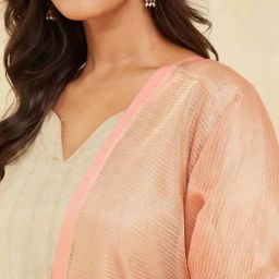Fabindia Peach Regular Fit Woven Dupatta image 5