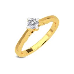 Kisna Diamond & Gold Jewellery 0.20 CT Romilly Solitaire 14k (585) Diamond & Gold Ring For Women-image-7