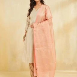 Fabindia Peach Regular Fit Woven Dupatta-picture-27
