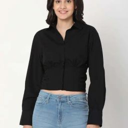 Spykar Black Cotton Slim Fit Shirt-image-91
