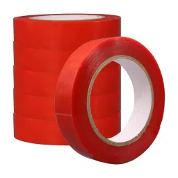 AIPL RP 24 mm Red & Transparent Double Sided Tape (Set of 3 pcs) image 3