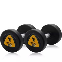 Strong Bull Rubber Coated Professional 2.5 Kg Black & Yellow Round Dumbbells (Pack Of 2)-28