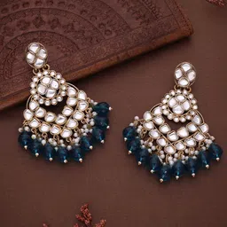 lyriss LyrissGold-Plated Artificial Beads Contemporary Jhumkas-picture-7