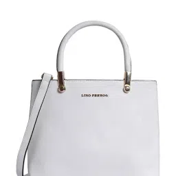 Lino Perros White Solid Handbag-35