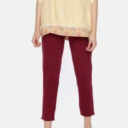 Go Colors Maroon Comfort Fit Pants-image-16
