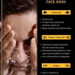 THE MAN COMPANY Set of 2 Ylang-Ylang & Argan Charcoal Face Wash image 3