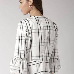 Sera White & Grey Checked Open Front Shrug image 3