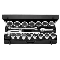 FACOM 25.4 mm (1 Inch) Standard Socket Set With Ratchet 6 Point 768 mm, M.431E-23