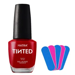 MATRA Nail Polish With Free Mini Filers- 15ml- Code Red-picture-2