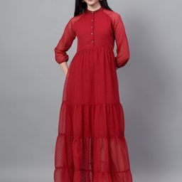 BAESD Puff Sleeve Fit & Flare Maxi Dress-image-39