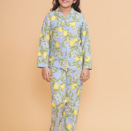 PICCOLO Girl Printed Lapel Collar Shirt & Pyjamas Pure Cotton Night suit-image-37