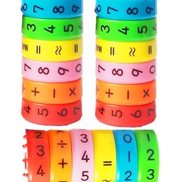 ADKD Magnetic Arithmetic Math Learning Toy with Cylinder Numbers and Symbol Toys Multicolor - Pack of 3 with 6 Blocks Each-19