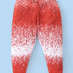 Babyhug 100% Acrylic Knit Full Length Fleece Woollen Pant with Abstract Design - Red & White-image-15