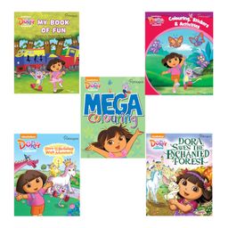 Dora the Explorer Fun Pack of Activity ,Story, Colouring Book, Sticker Play Book Set of 5.-6