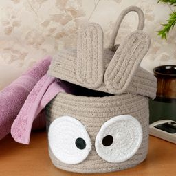 FABINALIV Kids Beige Cartoon Design Multipurpose Foldable Organiser with Lid-image-12