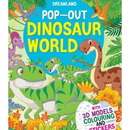 Dinosaurs World - Pop-Out Book with 3D Models Colouring and Stickers for Children-18